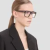 Sculpted flat top frame in havana