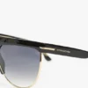Sculpted metal and acetate sunglasses with flat top