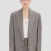 Sculptural sleeve jacket in nickel