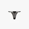 Sequin mesh thong in black