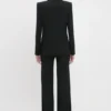 Shawl collar tux jacket in black