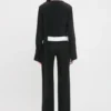 Side panel trouser in black