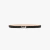 Silver buckle dorian belt in black grained leather