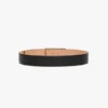 Silver buckle jumbo dorian belt in black grained leather