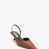 Sloane halter back 45 in dark tan leather
