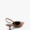 Sloane halter back 45 in dark tan leather