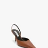 Sloane halter back 75 in dark tan leather