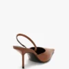 Sloane halter back 75 in dark tan leather