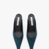 Sloane mule 45 in teal blue satin