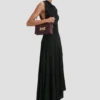 Soft dorian bag in burgundy pleated leather