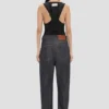 Split tank top in black