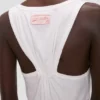 Split tank top in white