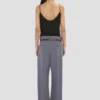 Straight leg folded trouser in flint
