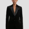 Tailored jacket in black velvet