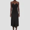 Tailored midi skirt in black