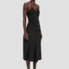 Tailored midi skirt in black