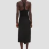 Tailored midi skirt in black