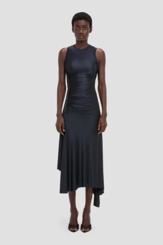 Twist dress in navy