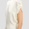 Twist shoulder dress in ivory