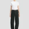 Twisted slouch jean in washed black