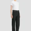 Twisted slouch jean in washed black