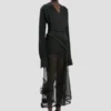 V-neck top in black