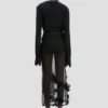 V-neck top in black