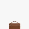 Vanity crossbody in dark tan leather