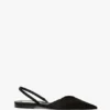 Victoria angle halter back flat in black satin