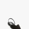 Victoria angle halter back flat in black satin