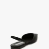 Victoria angle halter back flat in black satin