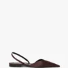 Victoria angle halter back flat in maroon satin
