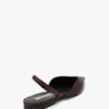 Victoria angle halter back flat in maroon satin