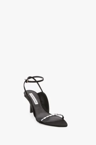 Victoria embellished stiletto sandal 75 in black