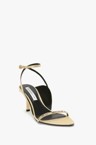 Victoria embellished stiletto sandal 75 in sand satin