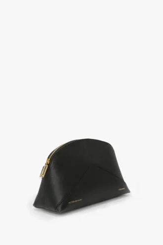 Victoria large travel pouch in black leather