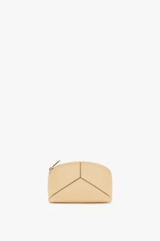 Victoria mini travel pouch in peach grained leather