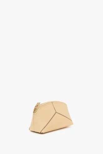 Victoria mini travel pouch in peach grained leather