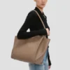 Victoria tote bag in dove grey leather