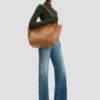 Victoria tote bag in tan leather