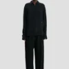 Wide leg trouser in navy