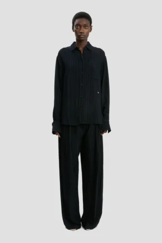 Wide leg trouser in navy