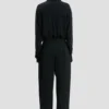 Wide leg trouser in navy